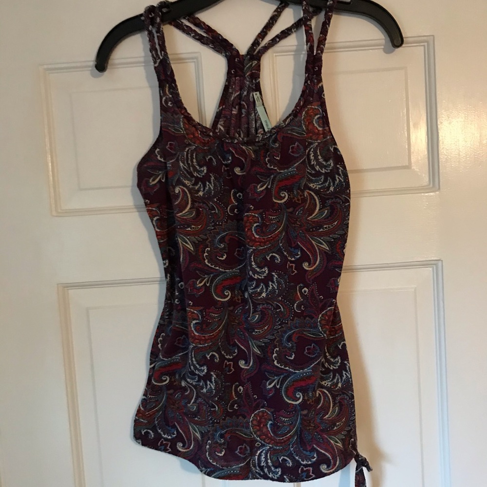 Maroon with paisley cotton tank